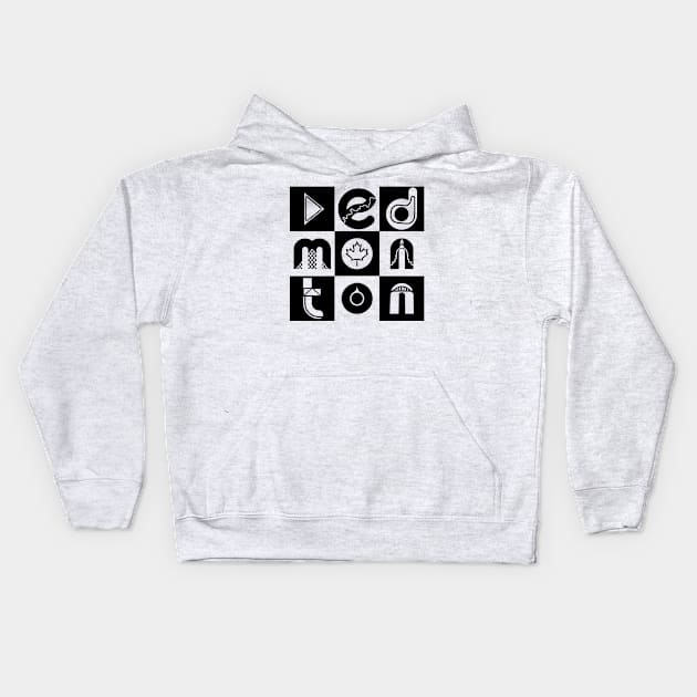 Edmonton Architecture Kids Hoodie by Edmonton River